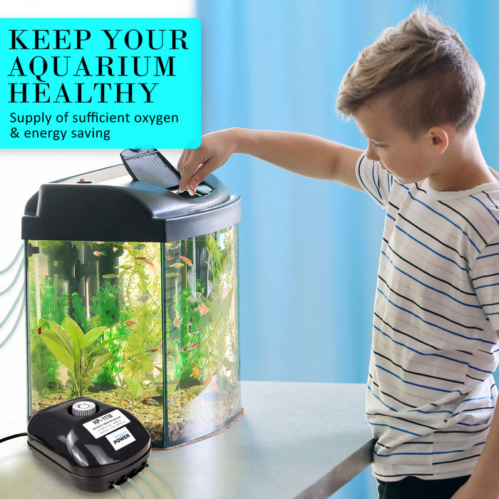 Aquarium Air Pump 4 Outlet 360L/H 13W Oxygen Hydroponic  by Dynamic Power