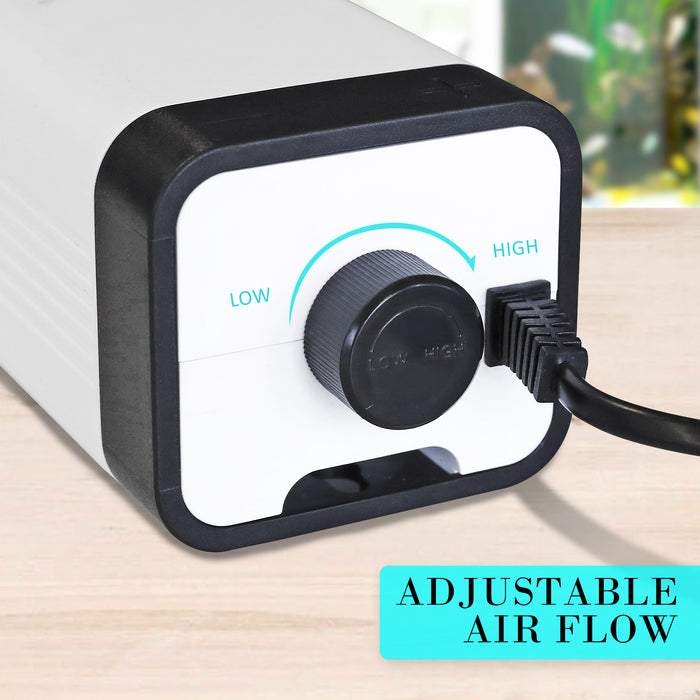 Aquarium Air Pump 2 Outlet 180L/H 4W Oxygen Hydroponic  by Dynamic Power