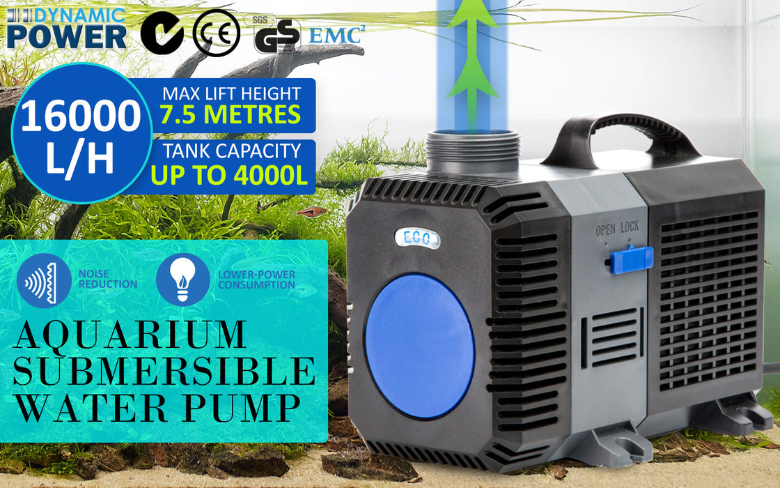 Submersible Aquarium Pond Water Pump 16000L/H by Dynamic Power