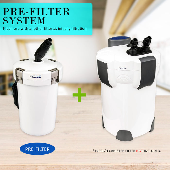 External Aquarium Canister Filter 400L/H by Dynamic Power