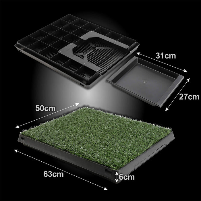 63cm  Indoor Pet Dog Toilet Training Tray and Grass Set | Quality Synthetic Grass Potty Training