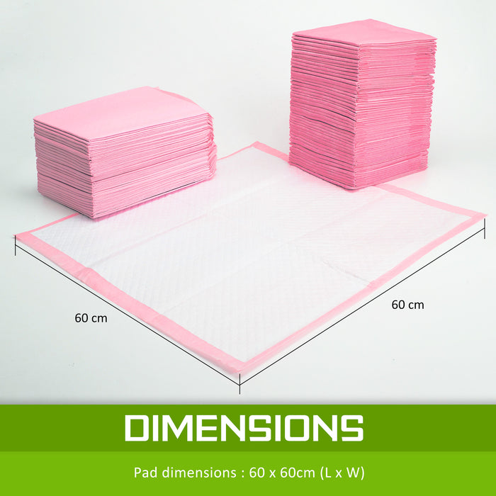 100 Pet Toilet Training Pads | Pink Pet Dog Cat Potty Training Toilet Mat