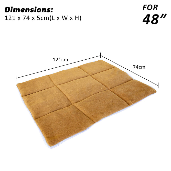 Soft Sleep XX Large Beige Pet Cushion Mat Bed | Dog Cat Relaxed Calm Pet Bed 48"