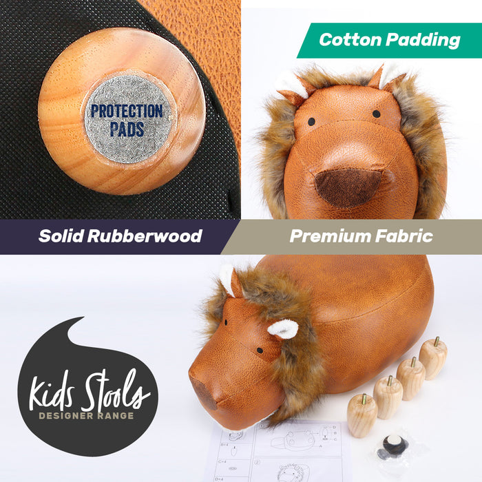 Funzee Premium Kids Animal Stool | Cute Lion Childrens Seating Stool