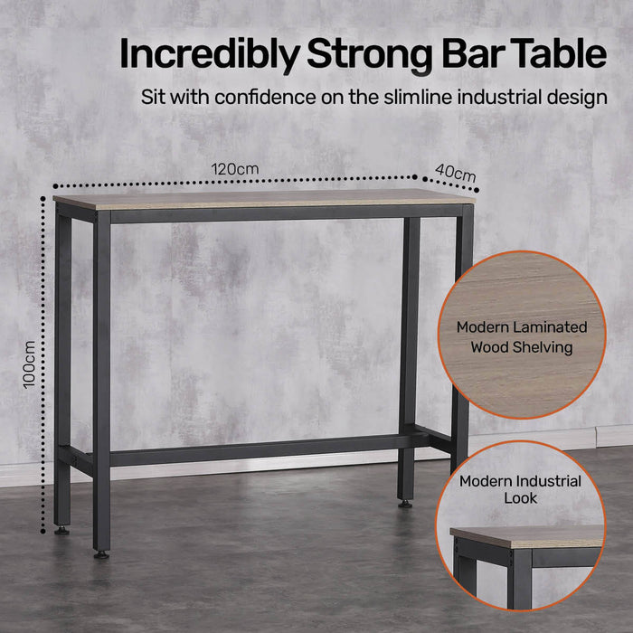 120cm Athrak Nordic Industrial Design Stylish Modern Bar Table