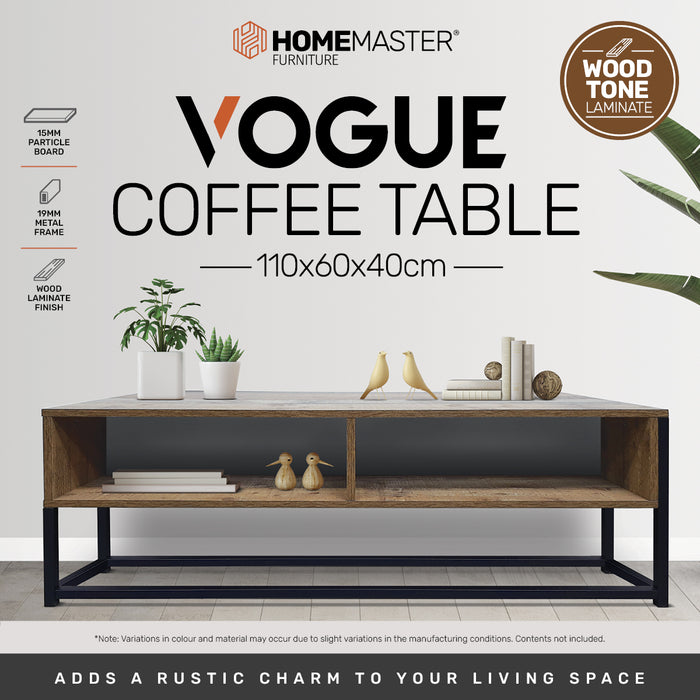 Arezzo Rustic Sleek Vogue Coffee Table | Wodden Storage Desk Table