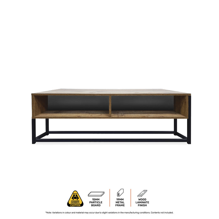 Arezzo Rustic Sleek Vogue Coffee Table | Wodden Storage Desk Table