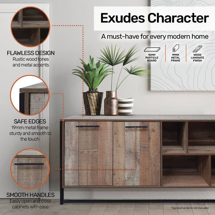 Arezzo Modern Sleek Vogue Sideboard Buffet Unit | Modern Storage Console Storage Unit