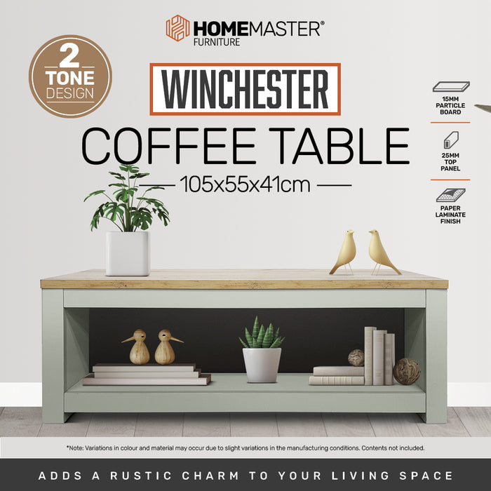 Centrum 105cm Two Tone Winchester Coffee Table | Modern Sleek Coffee Table TV Stand