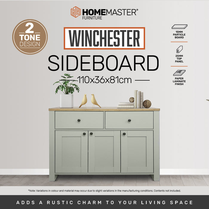 Centrum 115cm Two Tone Winchester Sideboard Unit | Modern Sleek Buffet Unit TV Stand