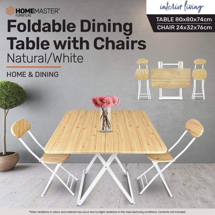 Arezzo Foldable Dining Table and Chairs Set | Portable Indoor/Outdoor Table Set