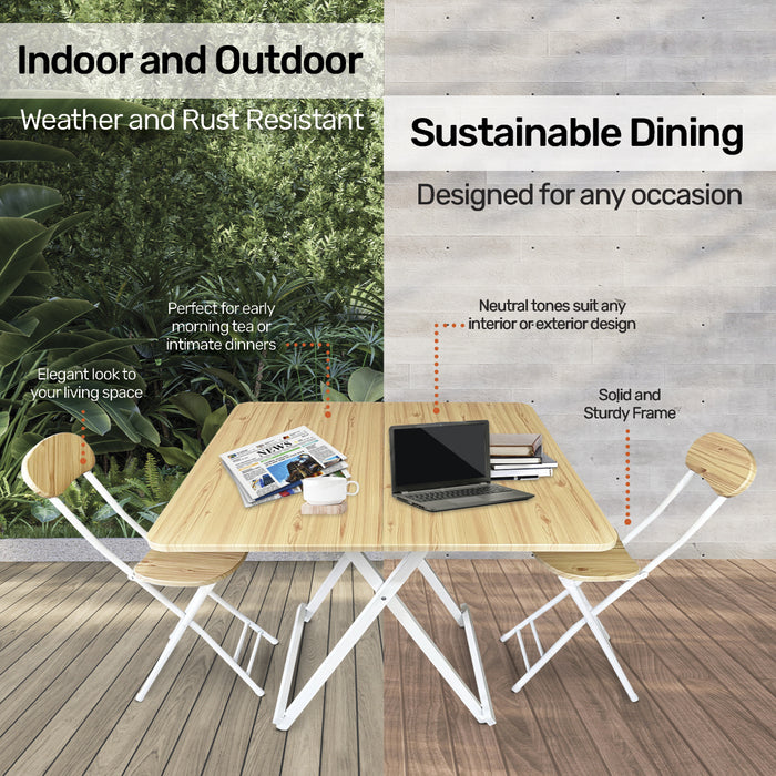 Arezzo Foldable Dining Table and Chairs Set | Portable Indoor/Outdoor Table Set