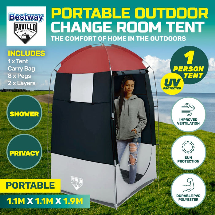 1.9m x 1.1m Outdoor Portable Change Room Tent by Bestway | Spacious Zippered Door