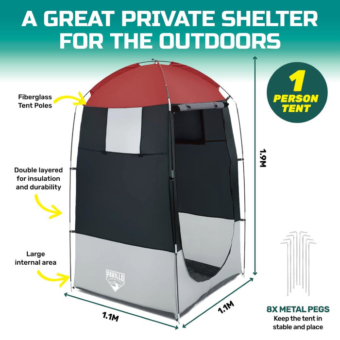 1.9m x 1.1m Outdoor Portable Change Room Tent by Bestway | Spacious Zippered Door