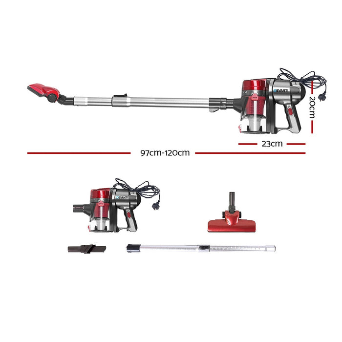 Light Powerful 450W Stick Handstick Vacuum Cleaner | Red Corded Vacuum Cleaner