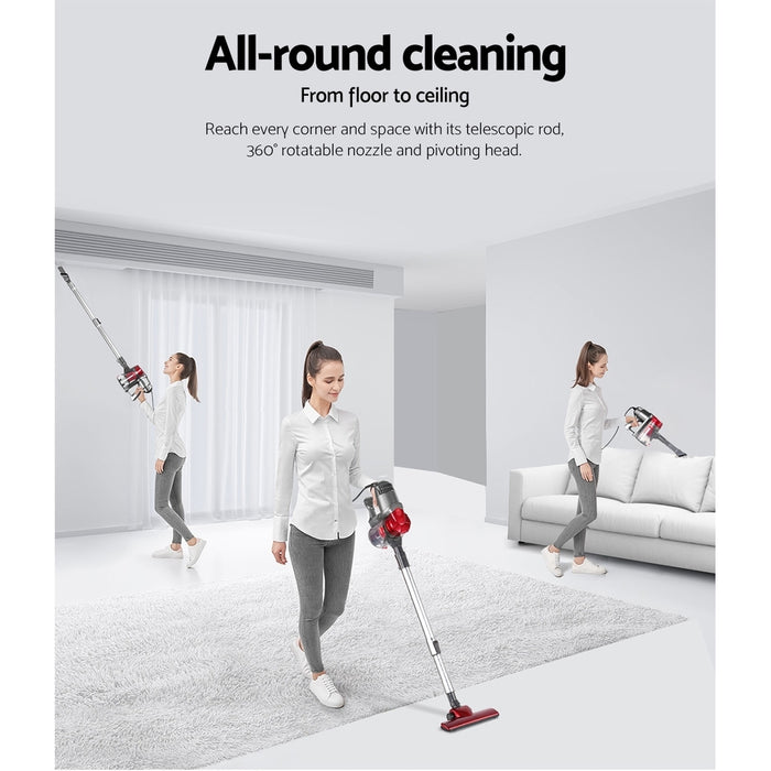 Light Powerful 450W Stick Handstick Vacuum Cleaner | Red Corded Vacuum Cleaner