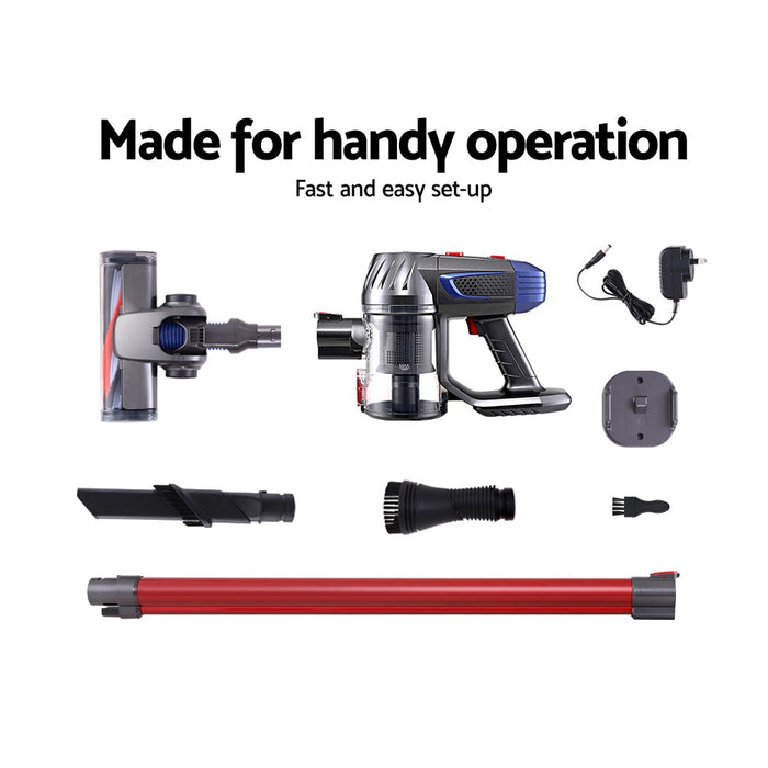 2-Speed with Headlight 150W Stick Handstick Vacuum Cleaner | Red Cordless Vacuum Cleaner