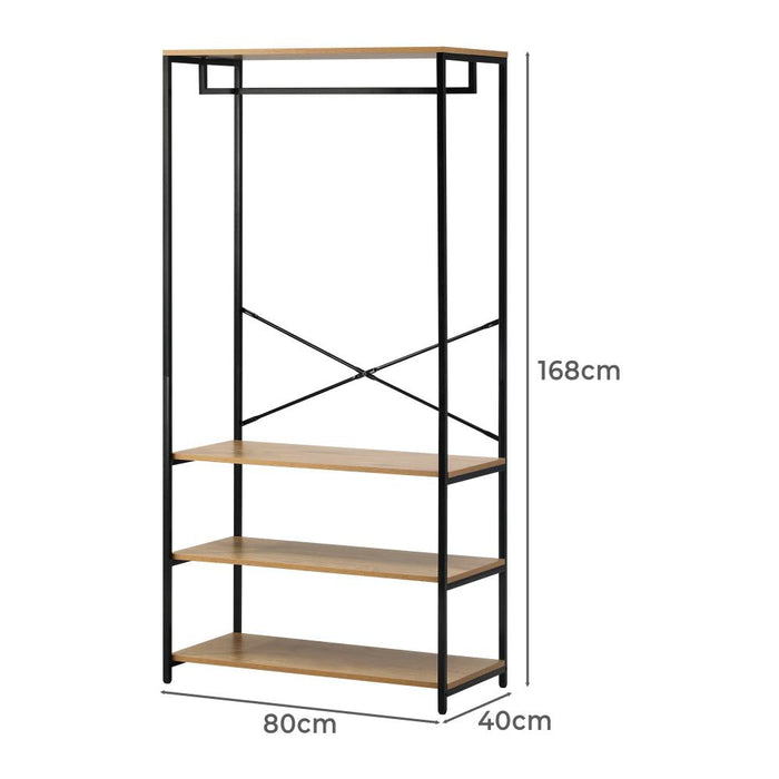 Nuvelo Industrial Style Metal Clothe Storage Unit | Multi Storage Clothes Rail And Shelving Unit | Portable Wardrobe