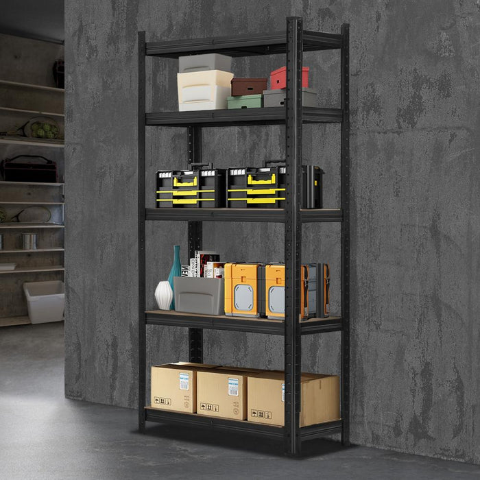 Forte II 1.8*0.9m Garage Shelving Storage Rack | Premium 5 Tier Space Saving Storage Clutter Solution Black