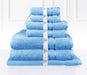 Luxury Kingtex 100% Supreme Cotton Towel Set | 100% Cotton Bath Towel Set | 2 Size Sets - 17 Colours Bath Towels & Washcloths 7 Piece Set / MID BLUE Ontrendideas Bed and Bath