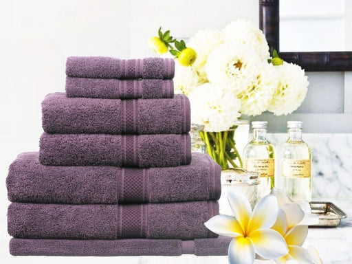 Supreme 100% Egyptian Cotton Towel Set | 7 Or 14pc Set | Luxury Egyptian Towels | Highly soft and Absorbant | 10 Colours Bath Towels & Washcloths 7pc Towel Set / Aubergine Ontrendideas Bed and Bath