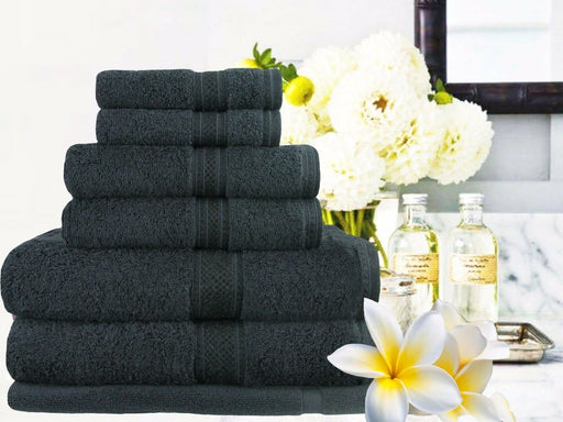 Supreme 100% Egyptian Cotton Towel Set | 7 Or 14pc Set | Luxury Egyptian Towels | Highly soft and Absorbant | 10 Colours Bath Towels & Washcloths 7pc Towel Set / Black Ontrendideas Bed and Bath