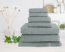 Premium 100% Cotton Ribbed Towel Set | 7 Or 14pc Set | Luxury Absorbant Cotton Towels | 6 Colours Bath Towels & Washcloths 7pc Towel Set / Silver Ontrendideas Bed and Bath