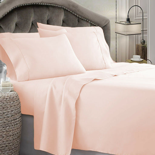 1800TC Ultra Soft Wrinkle Free Sheet Set | 4pc - 6pc Set Luxury Soft Sheets | Summer Cooling Sheets Bed Sheets 4pc Single / Tea Rose Ontrendideas Bed and Bath