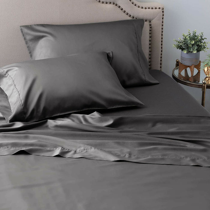 1200TC Ultra-soft All Natural 100% Tencel Sheet Set | Cooling Sheets | Eco Friendly Bedding | 5 Sizes - 5 Colours Bed Sheets Single / Charcoal Ontrendideas Bed and Bath