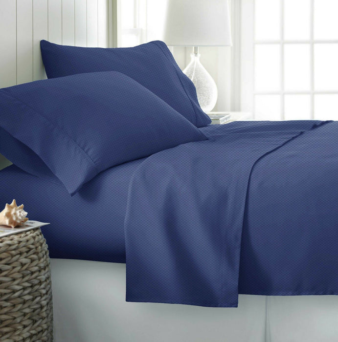 2000TC Bamboo Cooling Embossed Sheet Set | Hypo-Allergenic Sheets - Choose From 5 Sizes and 5 Colours Bed Sheets Single / Royal Blue Ontrendideas Bed and Bath