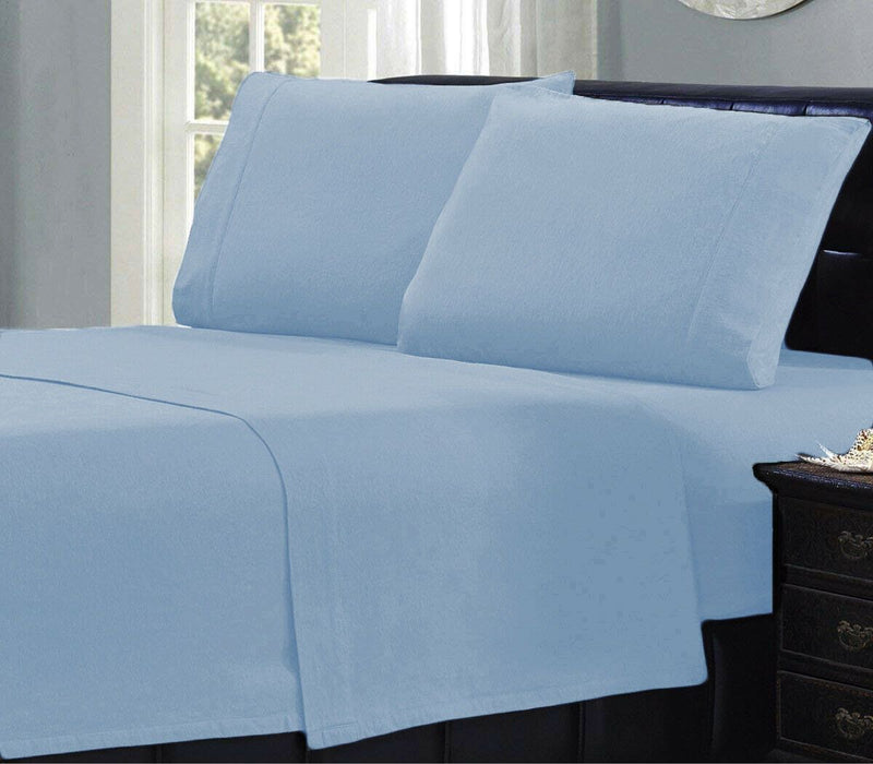 Micro Flannel Warm Polar Fleece Style 4pc Sheet Set | Soft Winter Thermal Sheets | 5 Sizes - 6 Colours Bed Sheets Single / Steel Blue Ontrendideas Bed and Bath