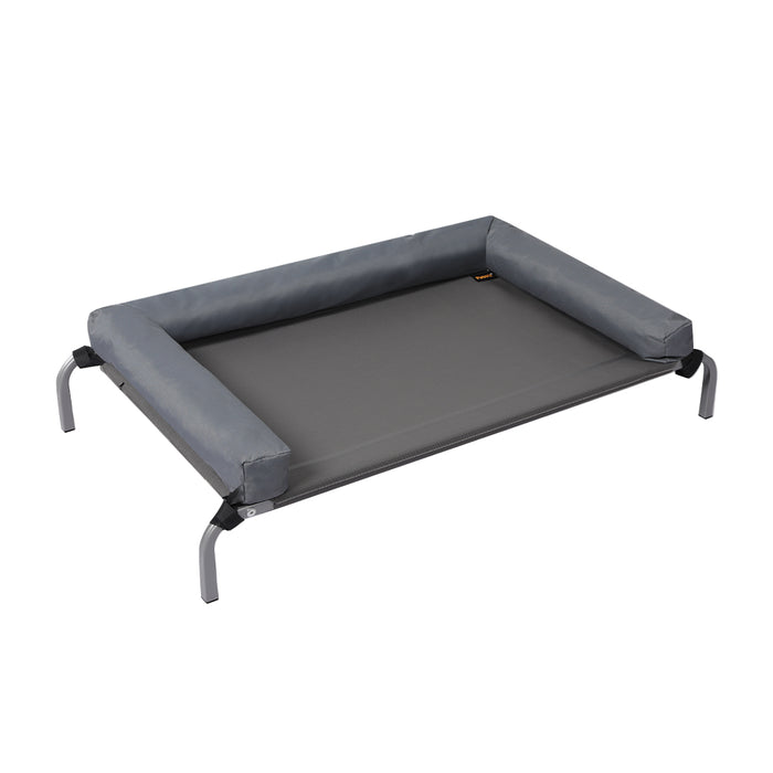 Pawzee Elevated Pet Bed | Dog Puppy Cat Raised Trampoline Hammock in Grey Large