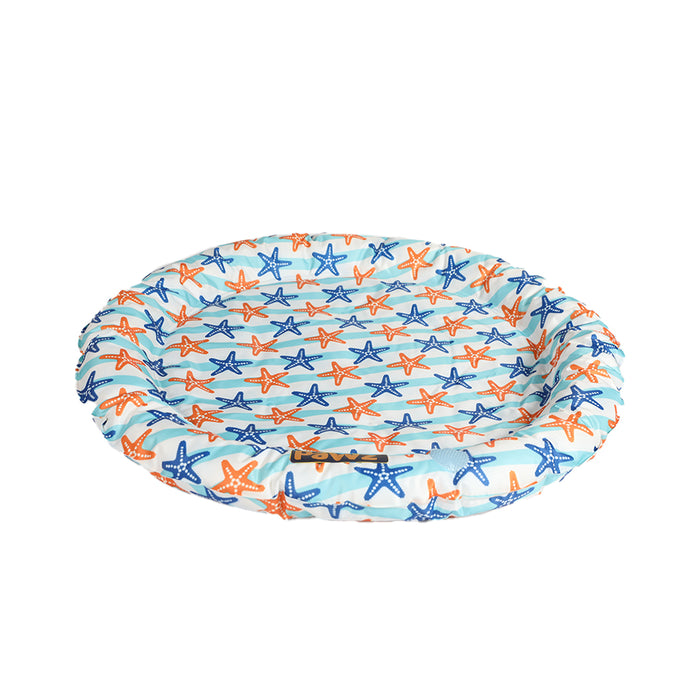 Pawzee Cool Gel Waterproof Pet Bed Mat | Self Cooling Round Dog Bed | Starfish Large