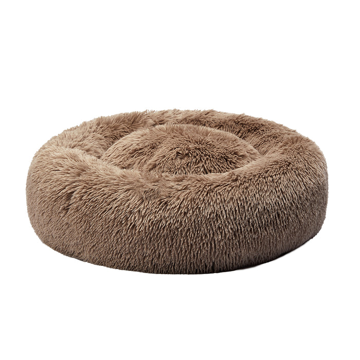 Pawzee Comfy Calming Pet Bed | Donut Nest Dog Bed in Brown XXXL