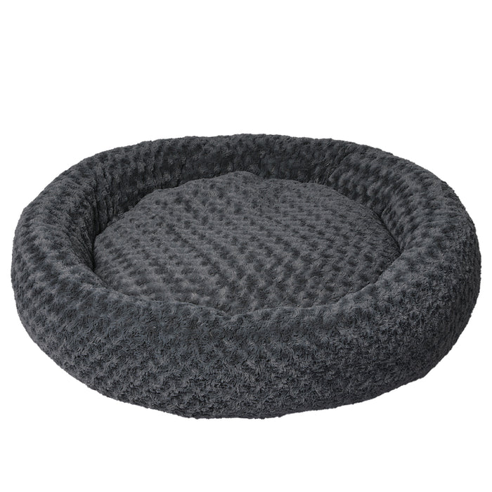 Pawzee Calming Dog Bed | Warm Soft Plush Sofa Pet Bed Cat Cave in Dark Grey XXL