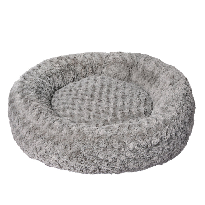 Pawzee Calming Dog Bed | Warm Soft Plush Sofa Pet Bed Cat Cave in Grey Medium
