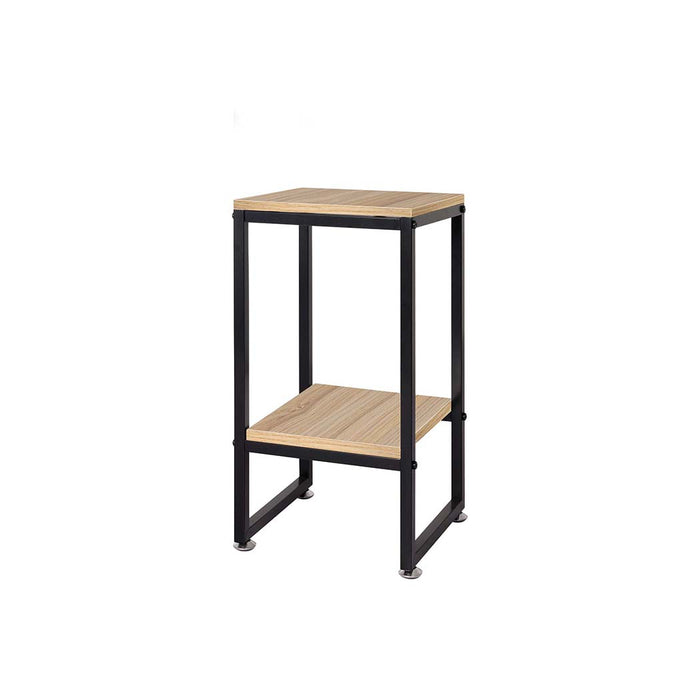 Natura 60cm 2 Tier Wooden Metal Plant Stand | Flower Pot Shelves and Stand in Burlywood