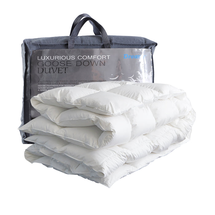 DreamZ 500GSM All Season Goose Down Feather Filling Duvet in Super King Size
