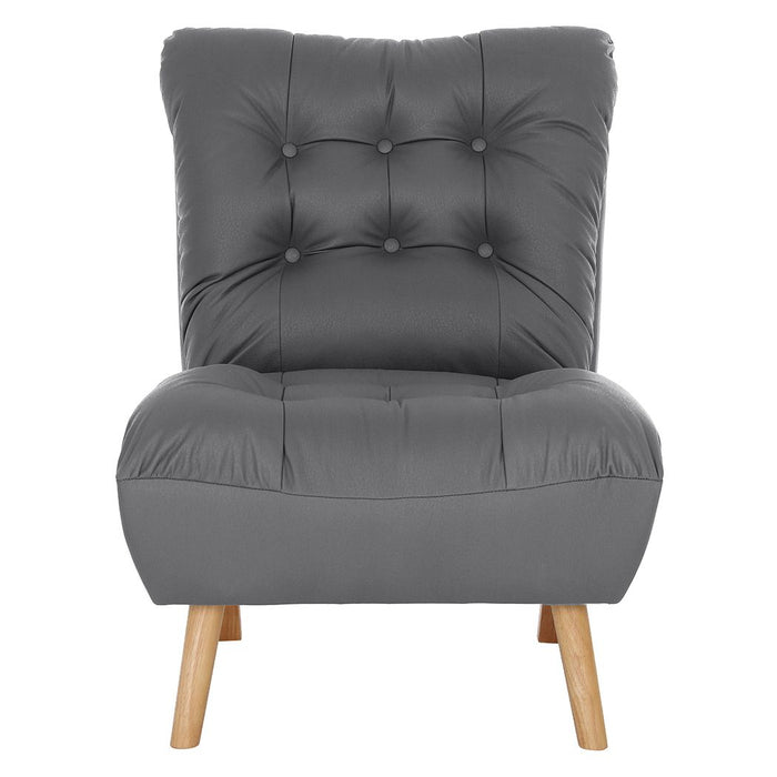 Upton Plush Premium Comfy Sofa Chair | Wood and Upholstered 5 Level Adjustable Recliner Spring Foam Accent Chair | 2 Colours