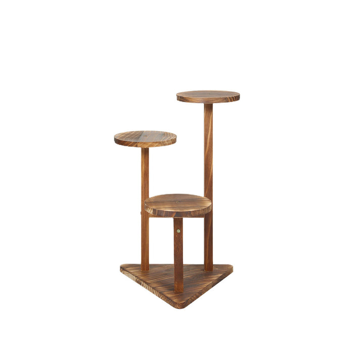 Natura 3-Tier Plant Stand | 51cm Wood Wooden Pine Shelf Flower Pots Rack Indoor Garden