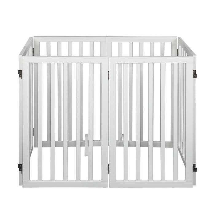 PaWz Wooden Pet Gate Dog Fence Safety Stair Barrier Security Door 6 Panel Large