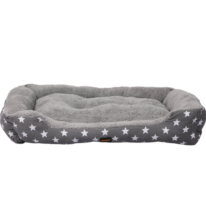 Pawzee Artso Soft Comfy Sofa Pet Bed | Cotton Filled Dog Bed - Grey Large