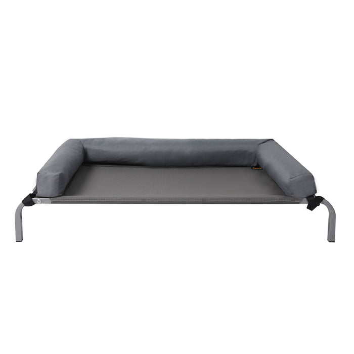 Pawzee Elevated Pet Bed | Dog Puppy Cat Raised Trampoline Hammock in Grey Large