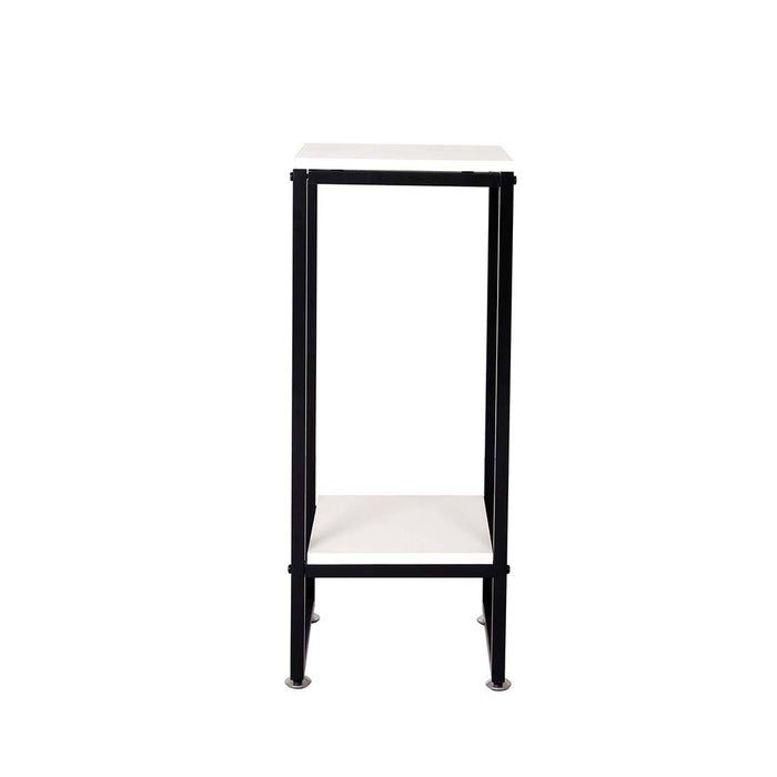 Natura 60cm 2 Tier Wooden Metal Plant Stand | Flower Pot Shelves and Stand in White