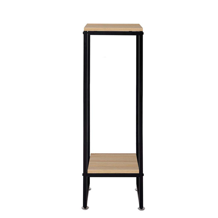 Natura 100cm 2 Tier Wooden Metal Plant Stand | Flower Pot Shelves and Stand in Burlywood