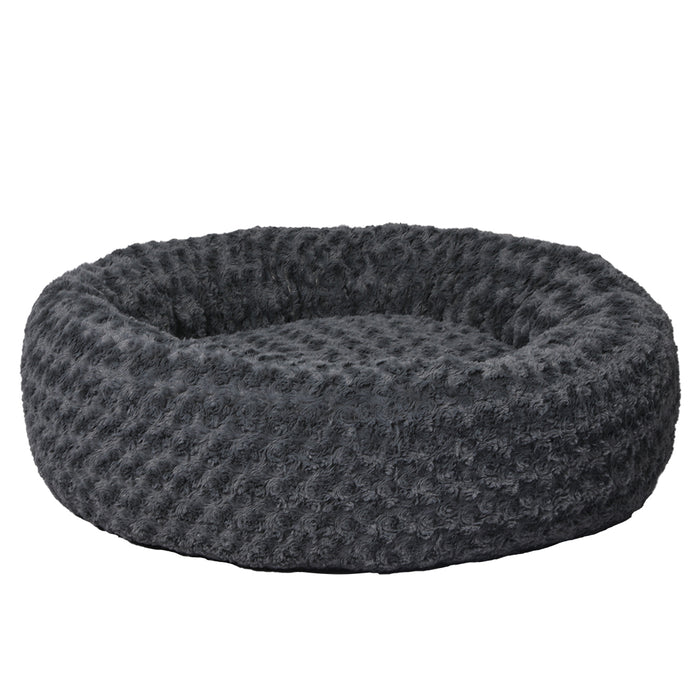 Pawzee Calming Dog Bed | Warm Soft Plush Sofa Pet Bed Cat Cave in Dark Grey Large