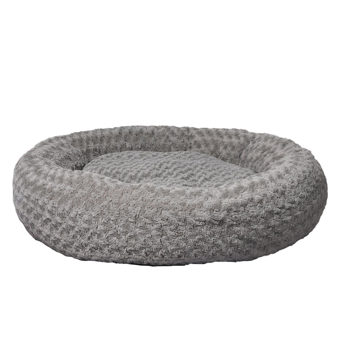 Pawzee Calming Dog Bed | Warm Soft Plush Sofa Pet Bed Cat Cave in Grey XXL