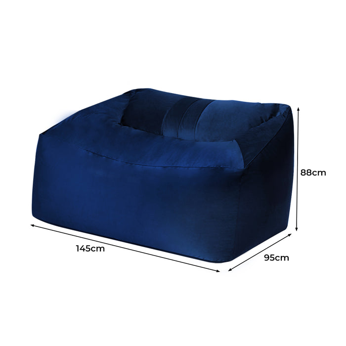 Ottoman Bean Bag Chair Cover Soft Velevt Home Game Seat Lazy Sofa 145cm Length