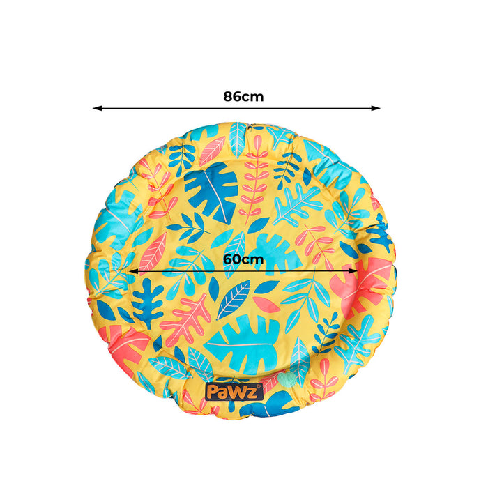 Pawzee Cool Gel Waterproof Pet Bed Mat | Self Cooling Round Dog Bed | Splash Large
