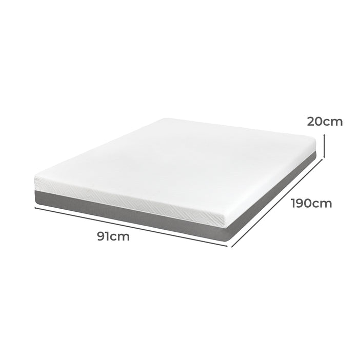 DreamZ Memory Foam Mattress Single Egg Crate Gel HD Medium Firm Soft 20CM